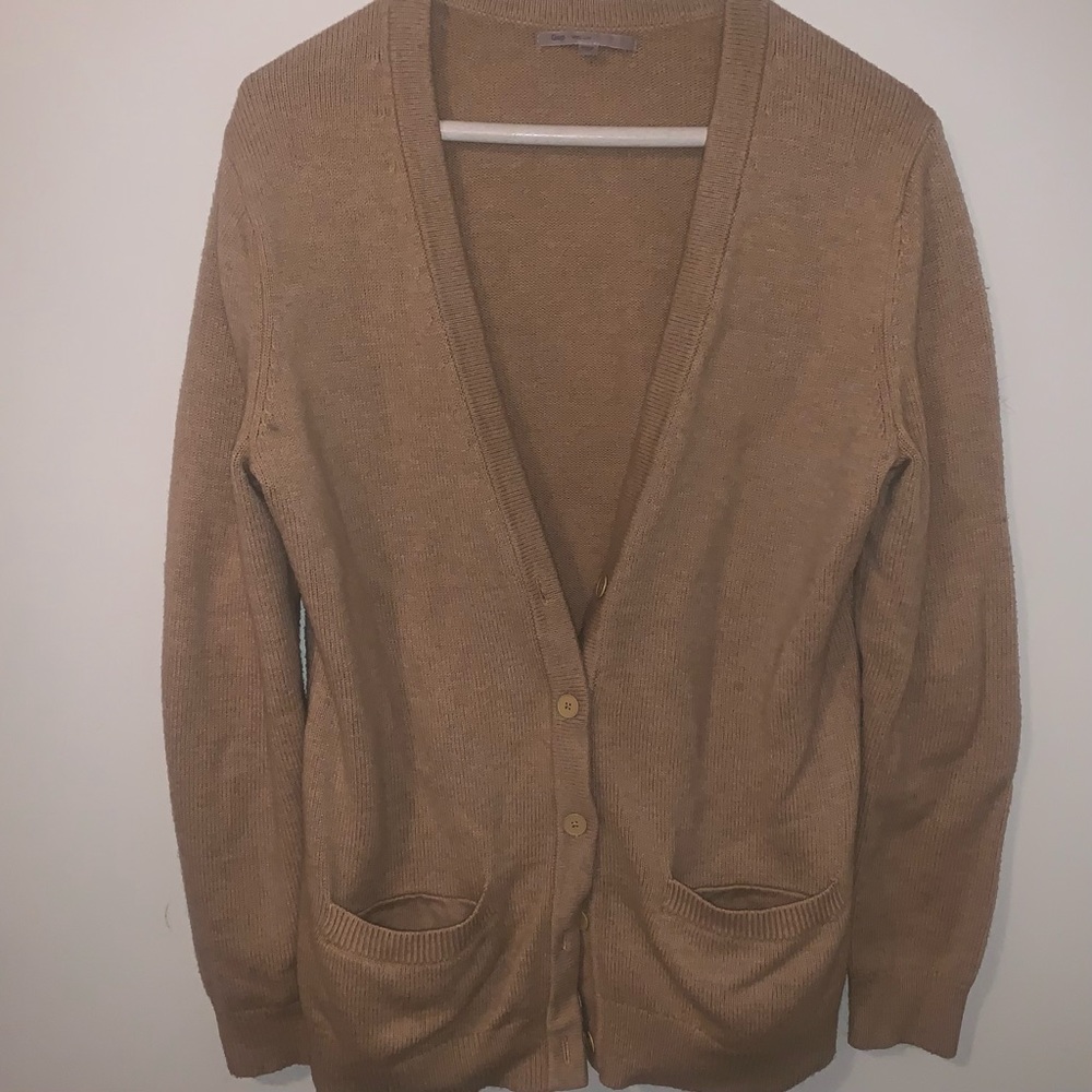 Five Button Wool Gap Patchwork Cardigan Sweater - image 2